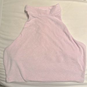 light pink cropped turtle neck